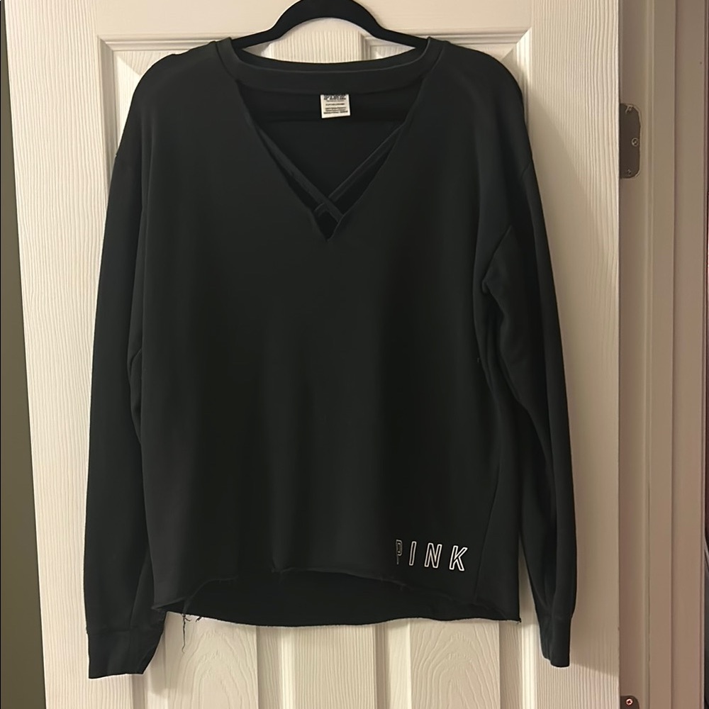 Black V-Neck Sweatshirt